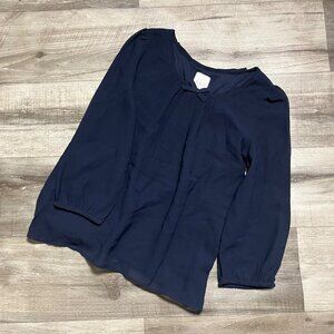 CRB Long Sleeve Blouse Shirt Navy Blue NWT Youth Girl Size M 10/12
